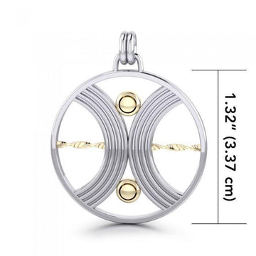 Balance sterling silver with 14k gold accents Pendant MPD1260 - Jewelry